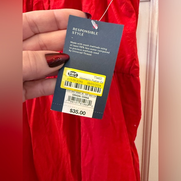 Universal Thread Flutter Cap Sleeve Pocketed Peplum Maxi Dress Size Small - Picture 3 of 3